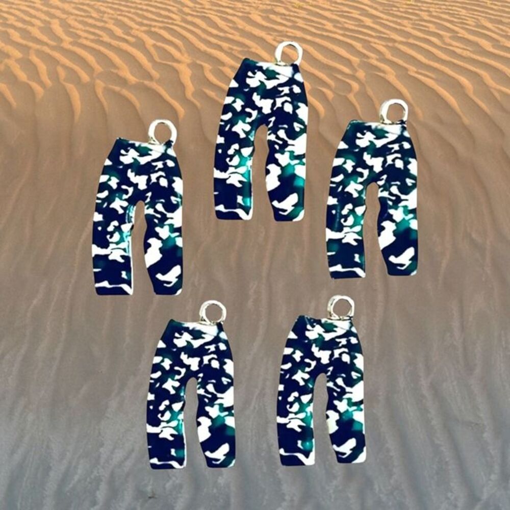 5pcs Beads for Jewelry Green Enamel and Gold Camouflage Charm #8734 - 2 set left